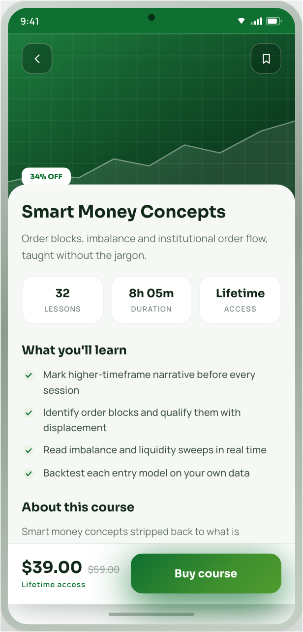 Course detail screen